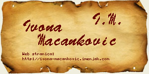 Ivona Macanković vizit kartica